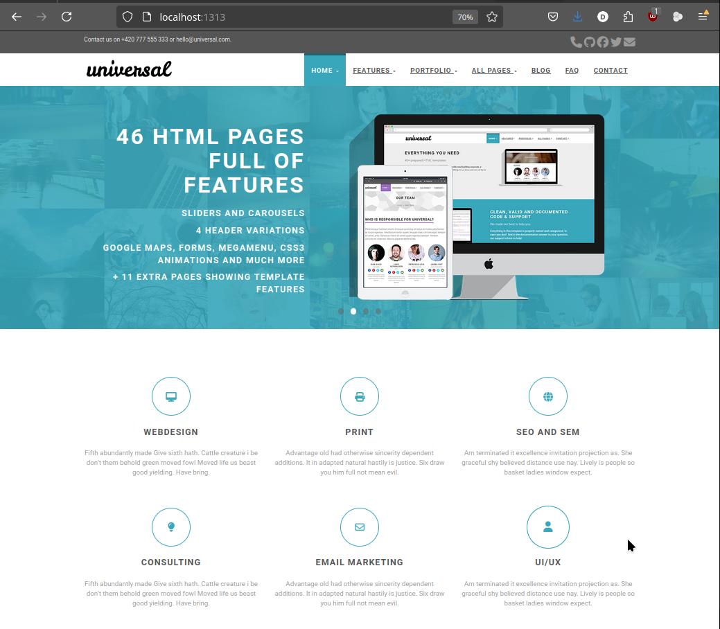 Hugo theme universal desarrollo contenidos en sitios est ticos